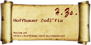 Hoffbauer Zsófia névjegykártya